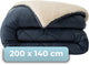 Stille. Living Hush Living – waschbare Bettdecke, zweifarbiges Design, Marineblau, Teddy – 140 x 200 cm – 300 g/m² – inklusive passendem Kissenbezug