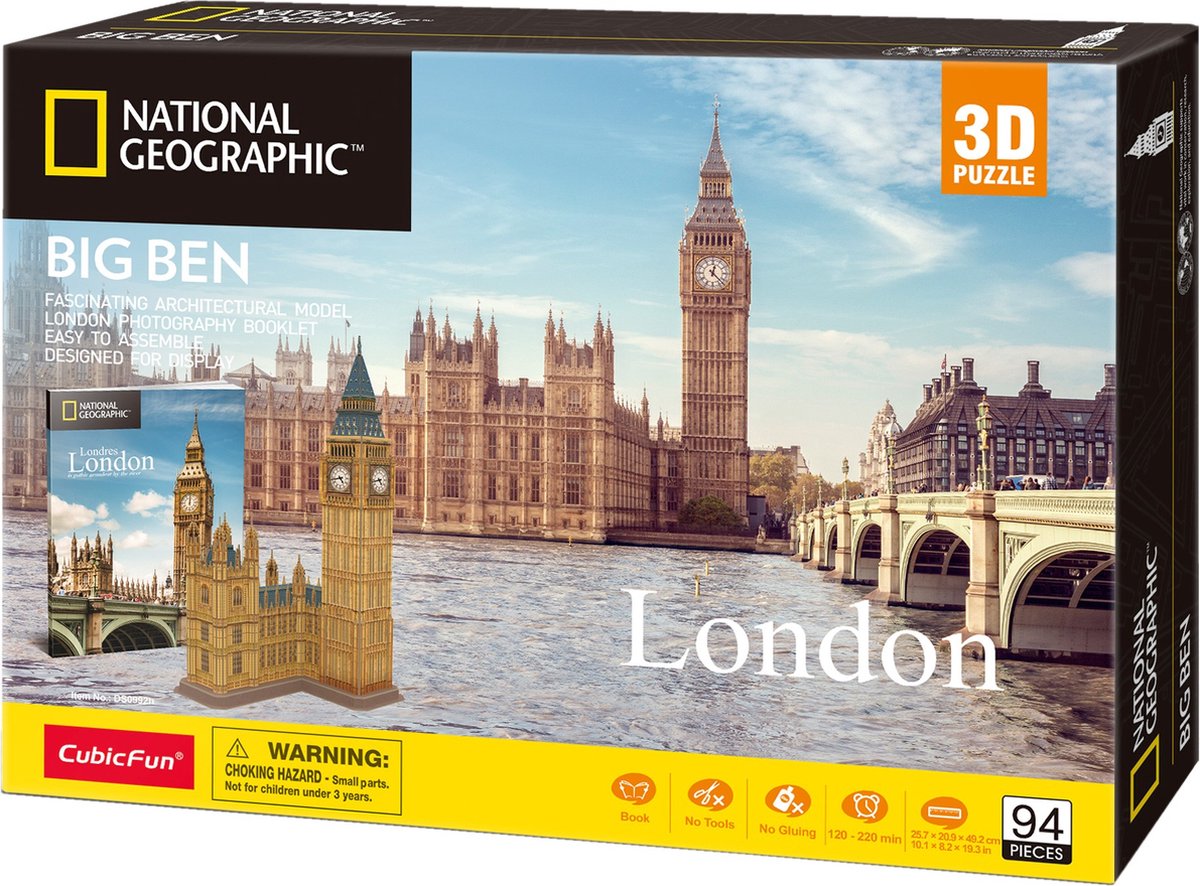 Kubikfun 3D -Puzzle National Geographic Big Ben