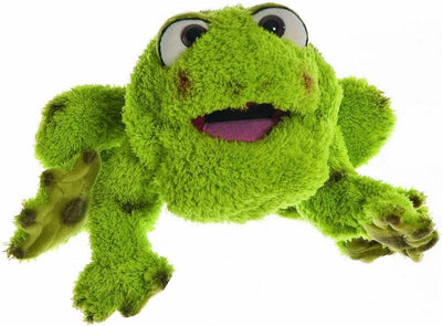 Lebende Puppen Rolf der Frosch | Handpuppe 35 cm mit Klappmaulprinzip | waschbar bis 30°C | geeignet für Kinder und Erwachsene