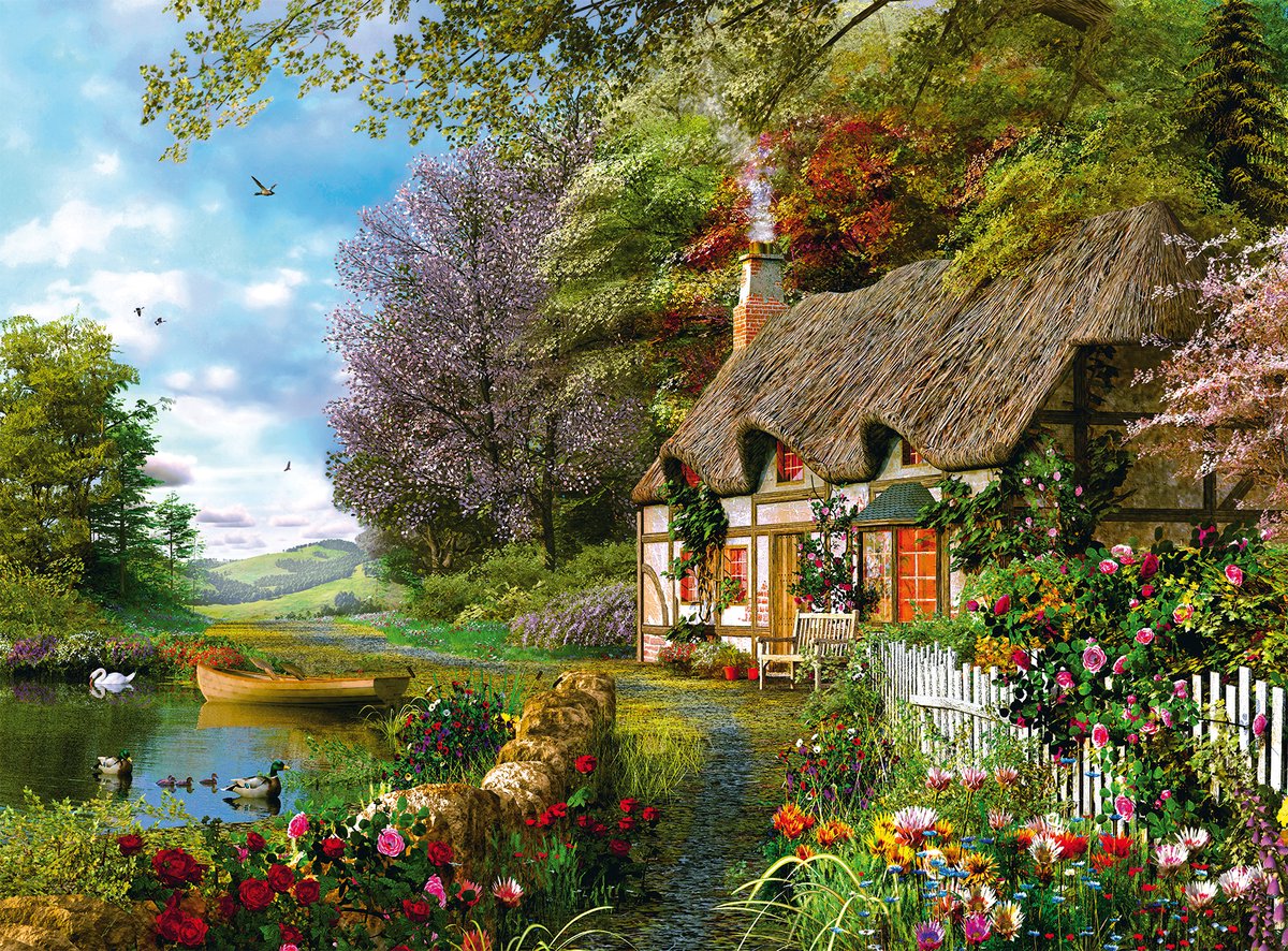 Ravensburger Puzzle Landhaus - Landschaftspuzzle 1500 Teile.