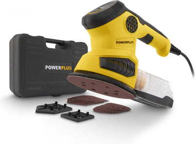 Powerplus Multischleifer Powx0485 – 260 W – 3-in-1: Rechteck, Rund, Delta – 12 Schleifblätter, Staubfangbeutel, Aufbewahrungskoffer