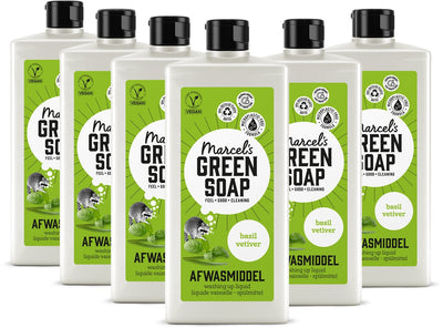 Marcel's grüne Seife, Spülmittel – Basilikum-Vetiver – 6 x 500 ml
