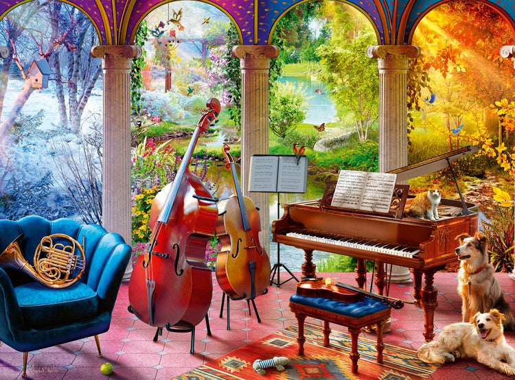 Ravensburger Puzzle Wellness 4 Jahreszeiten Musik 100 Teile Pappe.