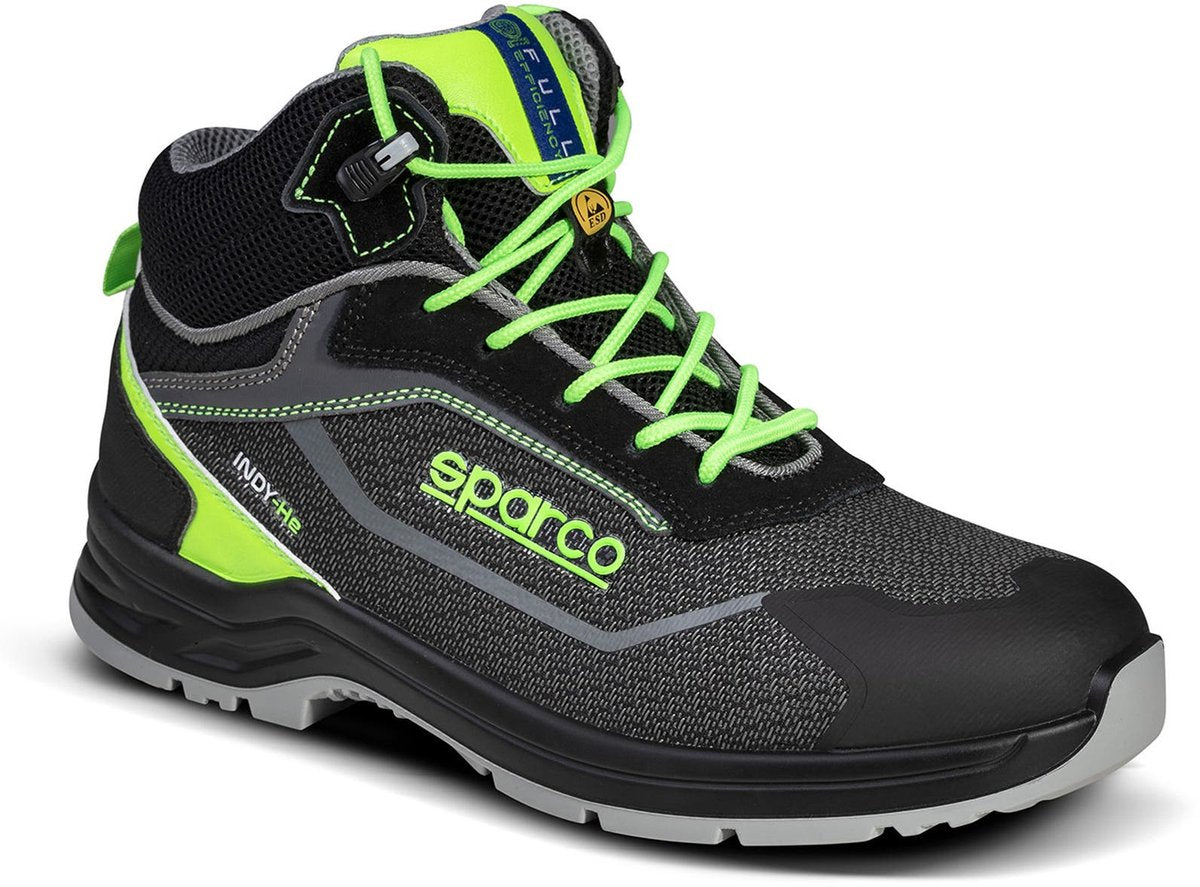 Sparco Arbeitsschuhe S3S – Indy-He Ranger – Schwarz Grün – Schwarz – 43