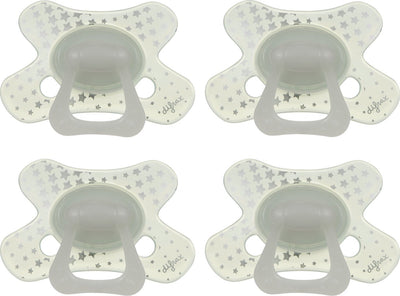 Difrax Naturschnuller – 12 bis 18 Monate – transparente Sterne – 4 Stück
