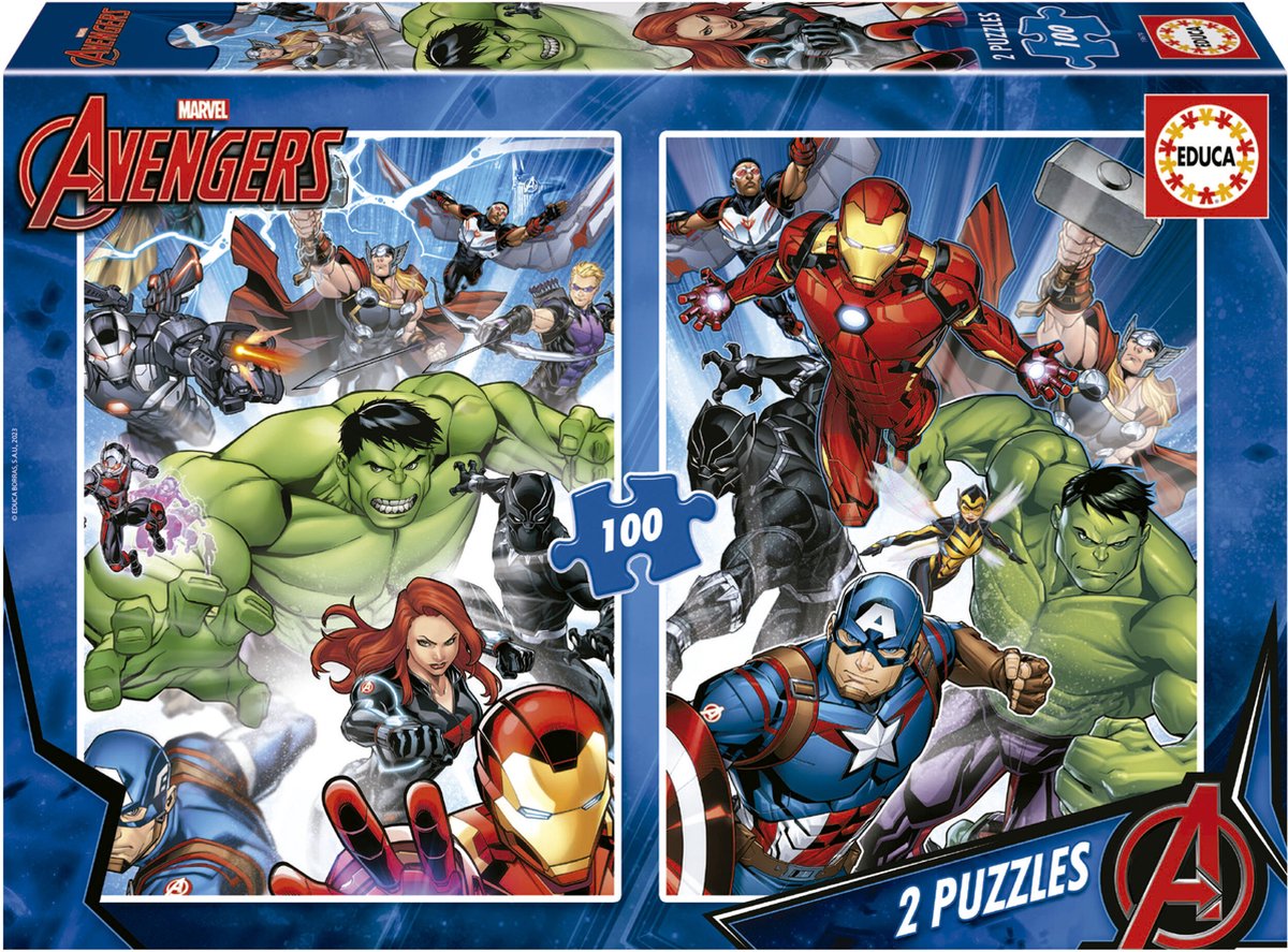 Educa - Puzzle - 2 x 100 Teile - Avengers