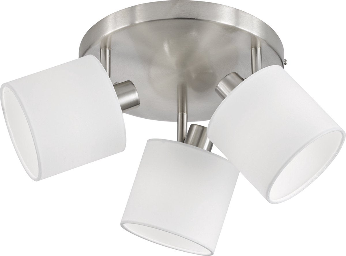 Rl lebe dein Licht Reality Tommy - Aufbaustrahler - Nickel matt - exkl. 3x E14 - weißer Schirm