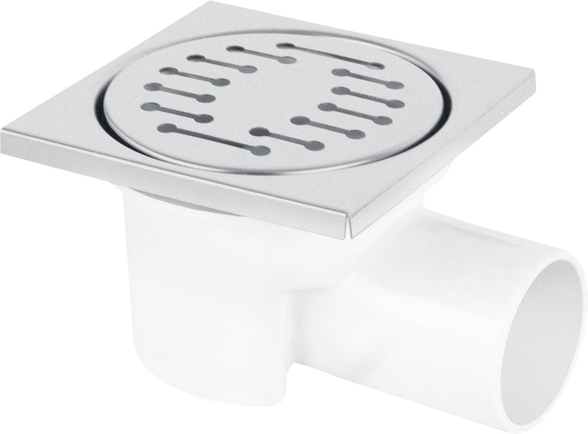 Differnz Basic - Duschablauf seitlicher Abgang - matt - 10 x 10 cm
