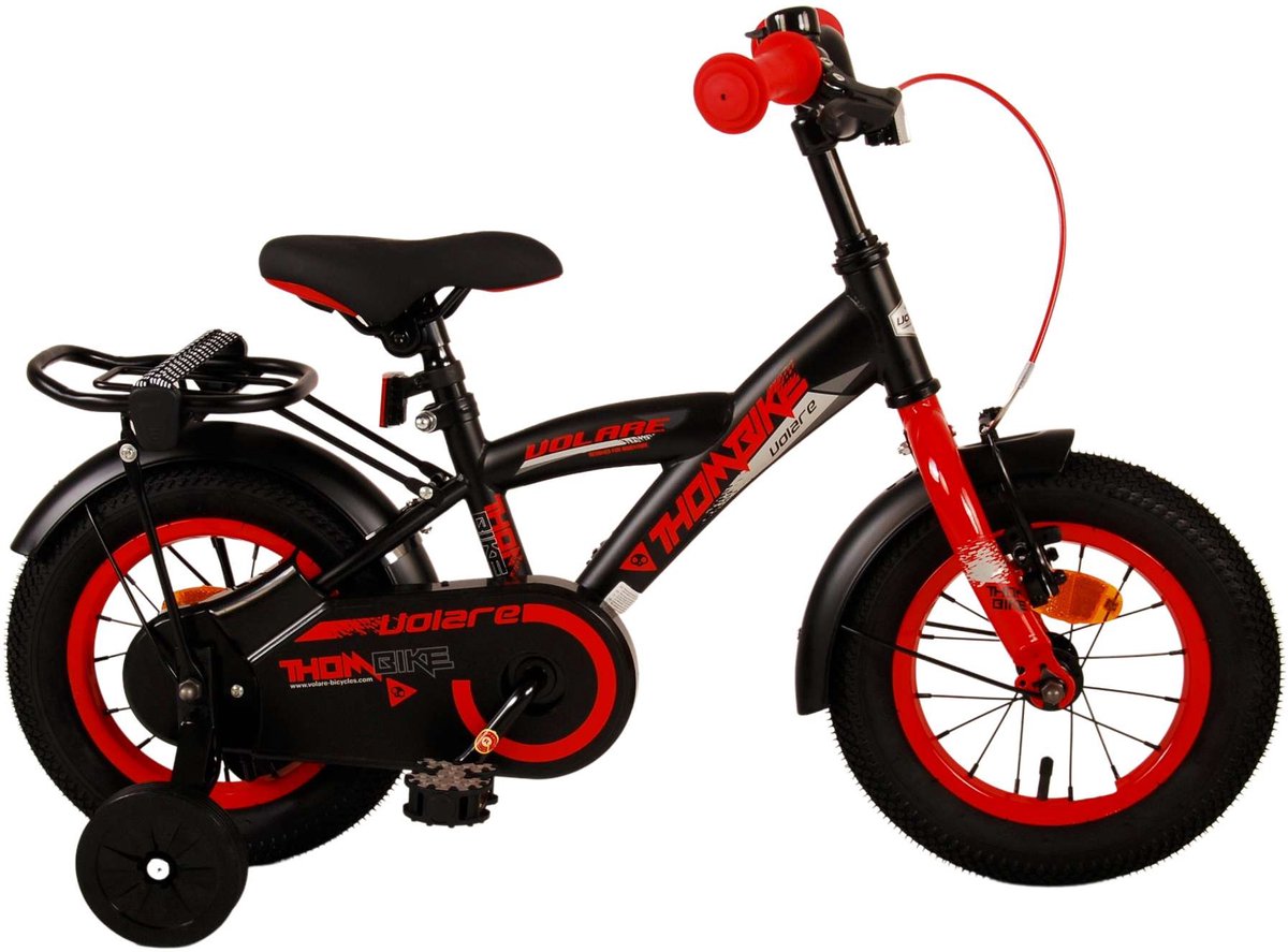 Volare Thombike Children's Bike - Jungen - 12 Zoll - schwarz rot
