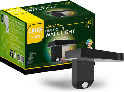 Calex Smart Outdoor Solar-Außenleuchte – Smarte Wandleuchte – RGB und Warmweiß – Schwarz