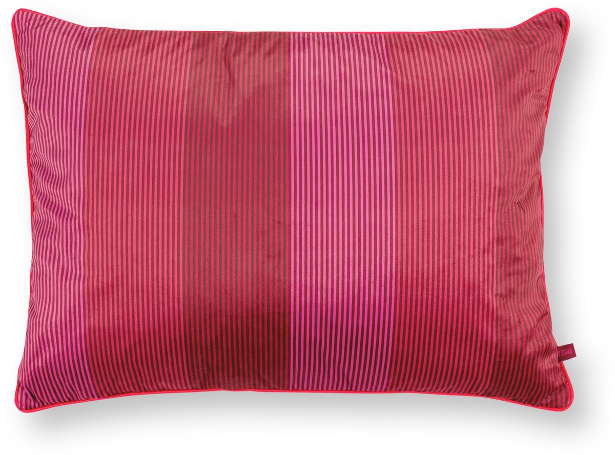 Pip Studio Dekokissen Multi Stripe – Kissen für das Wohnzimmer – Rot – 50x70cm