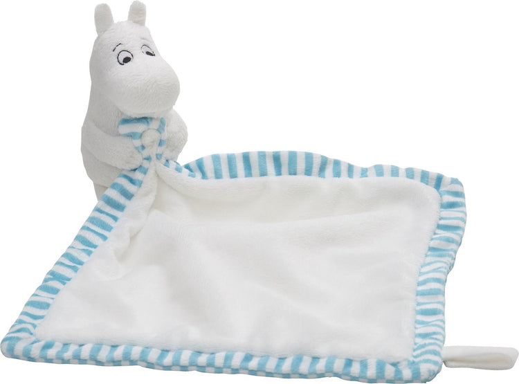Rätt Start - Mumin - Schmusetuch blau - 24 x 24 cm - mit Schnullerschlaufe - weiches Babyschmusetuch - waschbar