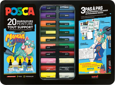 Posca Lackmarker Uni Manga Hero Ass Koffer 20 Stk