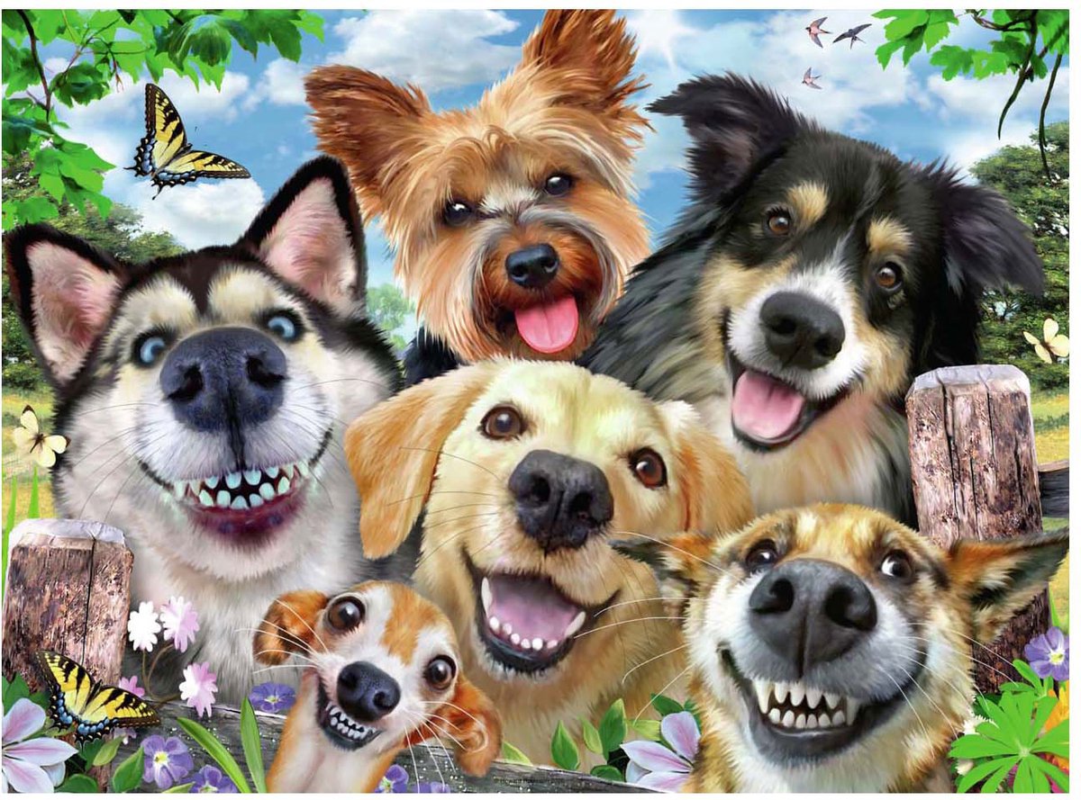 Ravensburger Jigsaw Puzzle Fröhliche Hunde, 1000st.