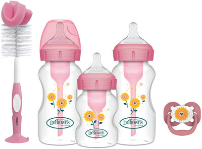Dr. Brown's Options+ Anti-Kolik-Starterset – Weithalsflasche – Pink