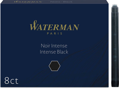 Waterman – Füllfederhalter-Tintenpatronen | lange internationale | intensives Schwarz | 8 Tintenpatronen