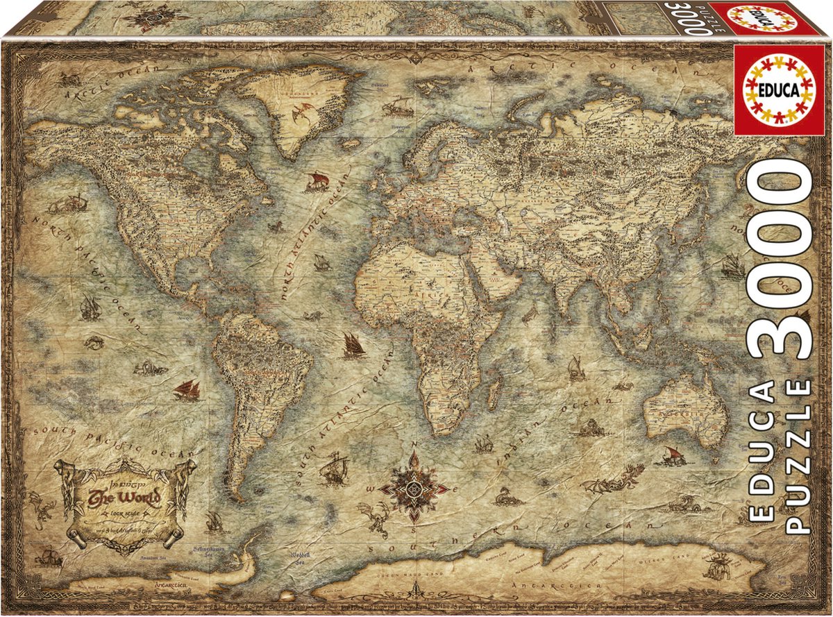 Educa - Puzzle - Antike Weltkarte - 3000 Teile - Puzzle