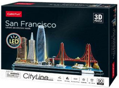 Kubisch lustige Kubikfun 3D Puzzle City Linie San Francisco + LED -Beleuchtung 90 Stück