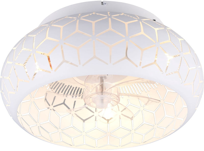 Rl Live Your Light Reality Bidar – Deckenventilator – weiß matt – exkl. 3x E27 4W - Licht separat schaltbar - Fernbedienung - Deckenmontage - 3 Geschwindigkeitsstufen - Timer - Sommer- und Wintermodus