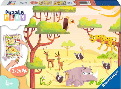 Ravensburger - Puzzle - Safari -Zeit 2x24 Teile