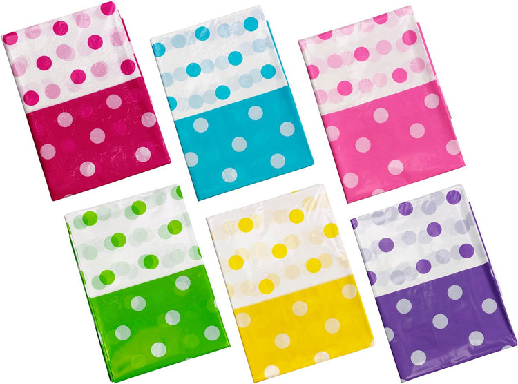 Kindercrea Party Casa Tischdecke Punkte 130 x 180 cm – Tischdecke für Partys – Tischdecke mit Punktmuster – Tischdekoration für Party, Geburtstag oder Party – 1 zufällige Farbe