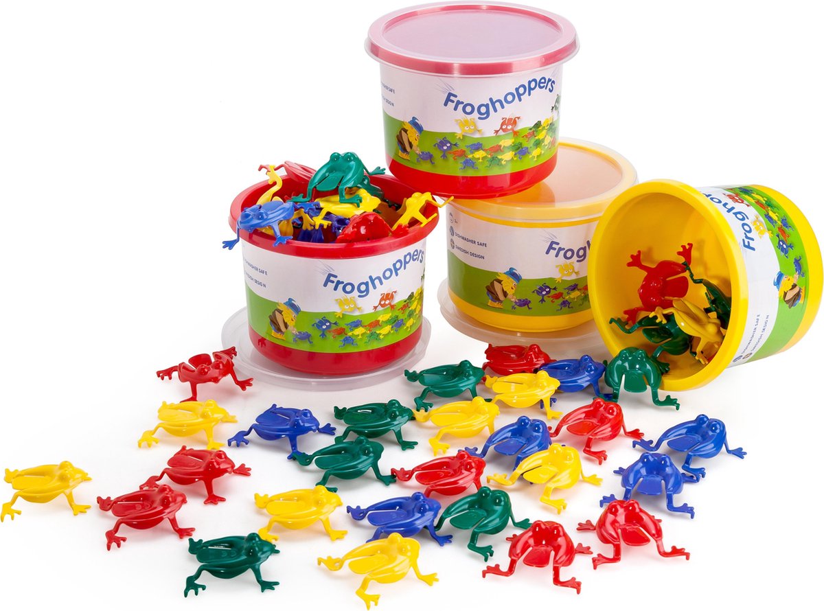 Wikingerspielzeug - Froschhüpfer - Froschspiel - 16 bunte Frösche
