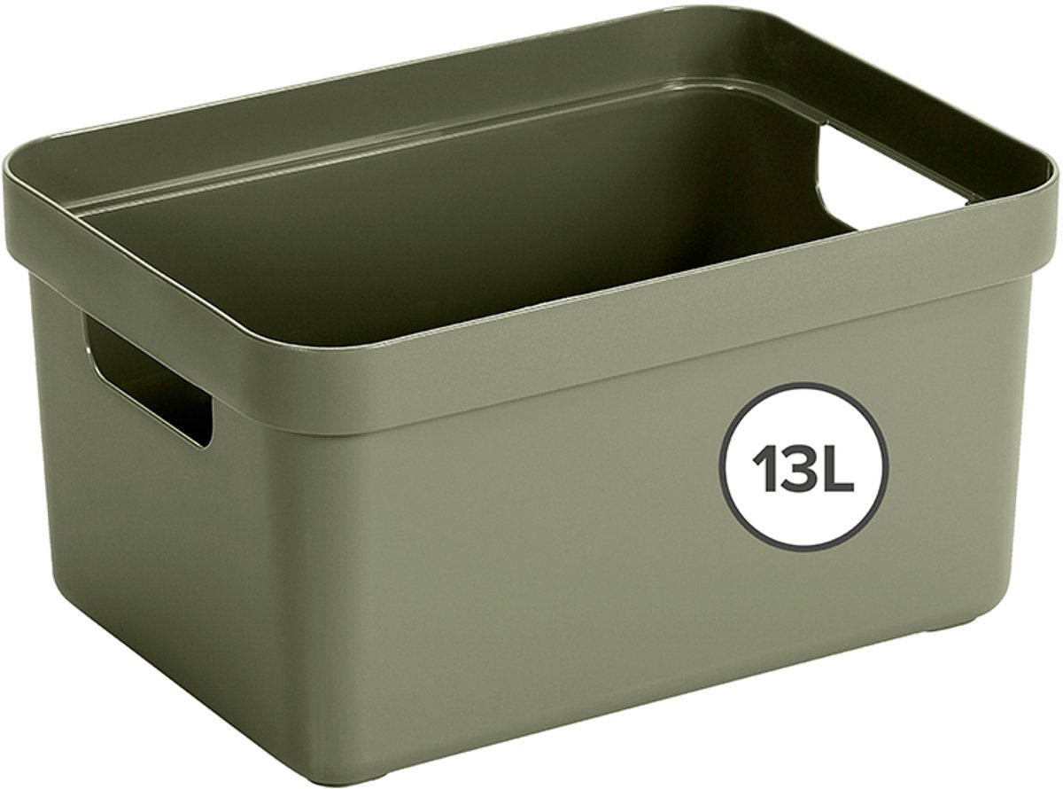 Sunware Sigma Home Aufbewahrungsbox 13l – 35 x 24,6 x 18,3 cm – dunkelgrün