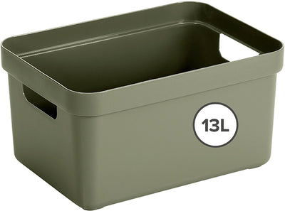 Sunware Sigma Home Aufbewahrungsbox 13l – 35 x 24,6 x 18,3 cm – dunkelgrün