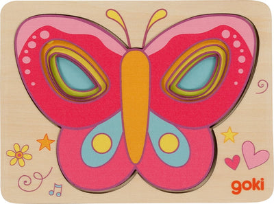 Goki Holzschicht Puzzle Schmetterling, 5st.