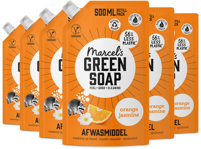 Marcel's Green Soap Spülmittel-Nachfüller – Orangenjasmin – 6 x 500 ml