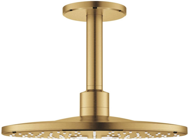 Grohe Rainshower Smartactive Kopfbrause 31cm mit Deckenarm mit 2 Strahlarten Cool Sunrise gebürstet