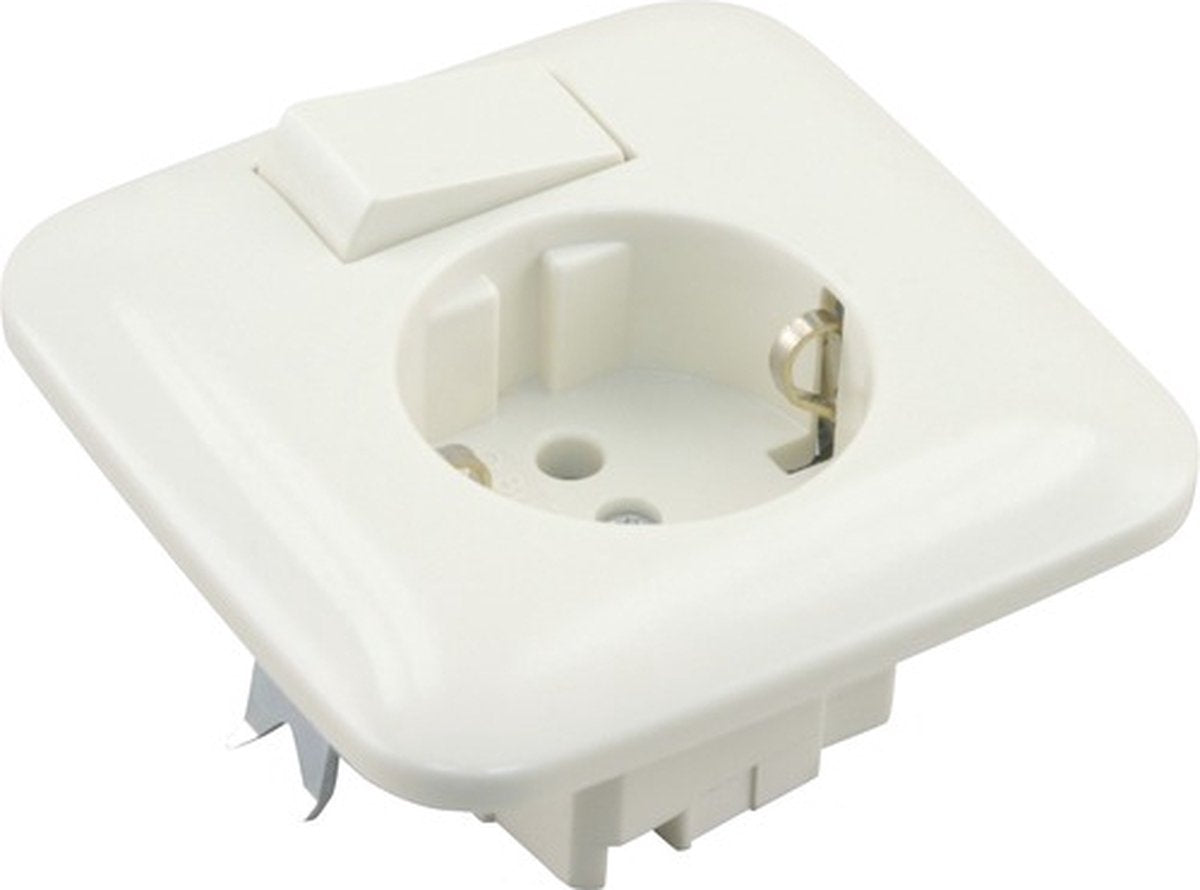 Busch-Jaeger SI-Einbau-Basiselement-Kombi-Wandsteckdose (WC) ra 1-fach + Umschalter creme