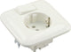 Busch-Jaeger SI-Einbau-Basiselement-Kombi-Wandsteckdose (WC) ra 1-fach + Umschalter creme