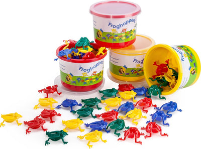 Wikingerspielzeug - Froschhüpfer - Froschspiel - 16 bunte Frösche