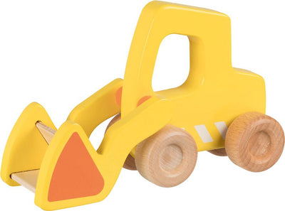 Goki -Holzbagger mit Schaufelgelb