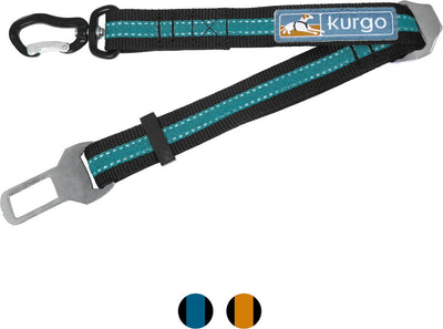 Kurgo Direct to Seatbelt Swivel Tether – Auto-Sicherheitsgurt für Hunde mit drehbarem Karabiner – direkt für Gurthalter – Blau – Blau