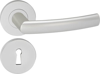 Impresso Türgriff – Burton – für den Innenbereich – rund mit runder Schlüsselrosette – Aluminium – 2 Stück