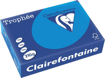 Clairefontaine Trophäe intensiv, farbiges Papier, A4, 210 g, 250 Blatt, Türkis