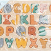 Kleines Fußhölzernalphabet -Puzzle -Safari