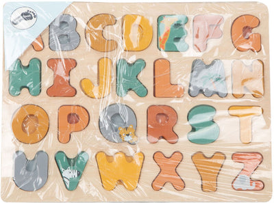 Kleines Fußhölzernalphabet -Puzzle -Safari