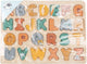 Kleines Fußhölzernalphabet -Puzzle -Safari