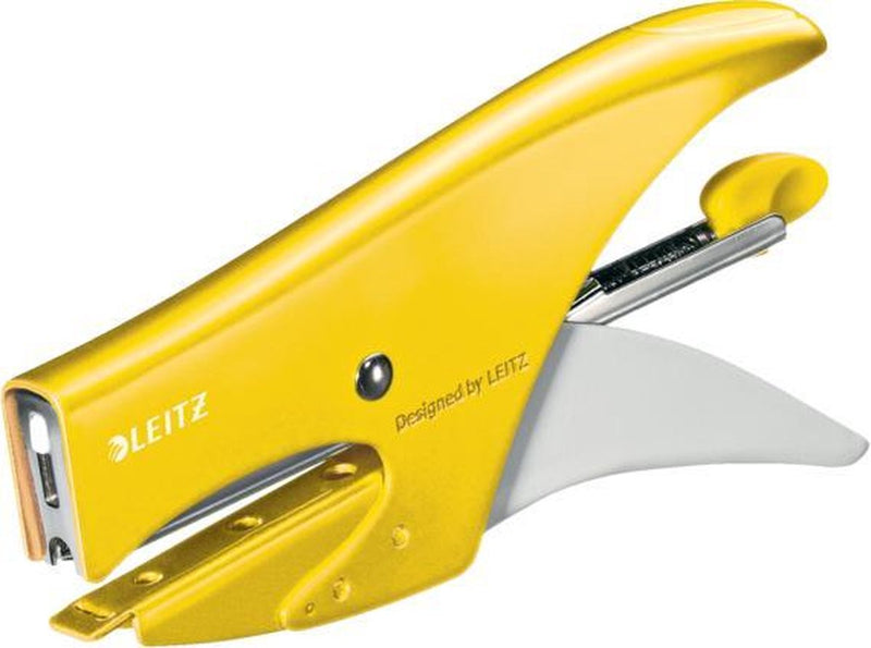 Leitz Wow Hefter funktioniert mit Heftklammern Nr. 10 – Kapazität von 15 Blatt – für das Büro und die Arbeit von zu Hause aus – ideal für das Home-Office – gelb