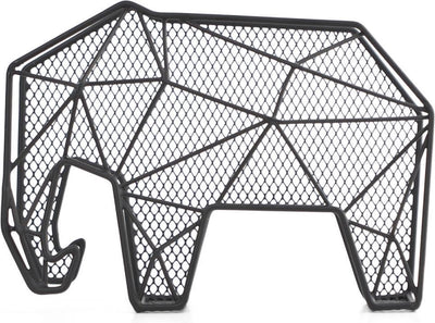 Kikkerland Briefhalter – grafischer Elefant – schwarz – Organizer – Metall – 25 x 15 x 9 cm