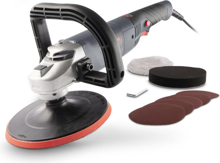 Powerplus elektrische Winkelpoliermaschine powe41030 – 1 200 W – 180 mm – Elektrowerkzeug, Autozubehör, mit 3 Zubehörteilen.