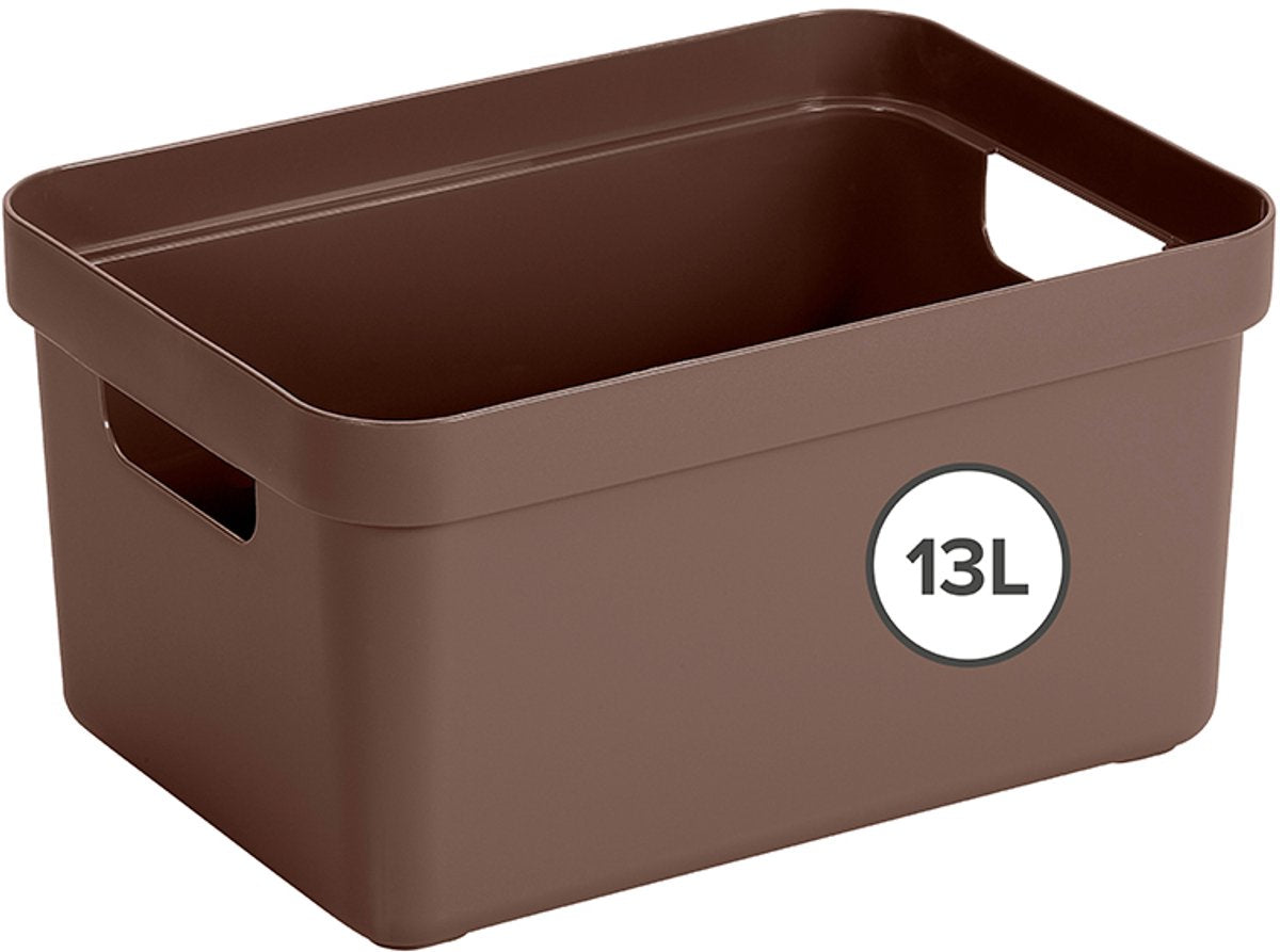 Sunware Sigma Home Aufbewahrungsbox 13l – 35 x 24,6 x 18,3 cm – braun