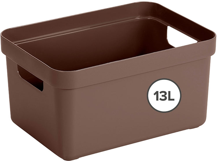 Sunware Sigma Home Aufbewahrungsbox 13l – 35 x 24,6 x 18,3 cm – braun