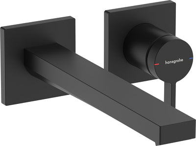 Hansgrohe tecturis e Einhebelmischer - Einbau-Waschtischarmatur - zur Wandmontage - 22,5 cm Auslauf - mattschwarz
