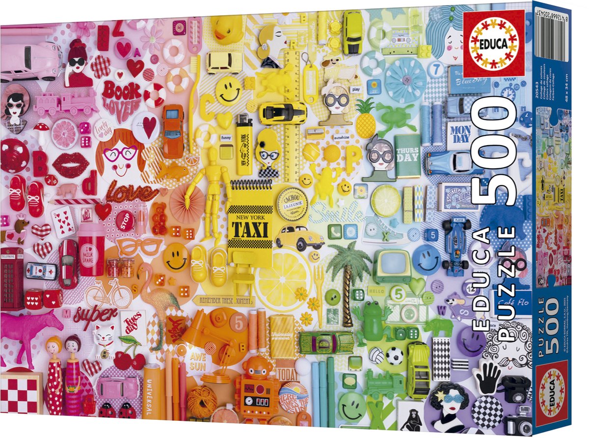 Educa – Puzzle – Collagefarben – 500 Teile Karton – Puzzle
