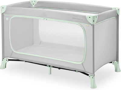 Hauck Dream n Play Plus – Campingbett – extra großer Durchgang – staubiges Mint