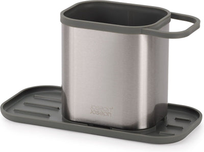 Joseph Joseph Duo Opal – Küchen-Caddy mit Schwammhalter aus Edelstahl – Edelstahl – Grau